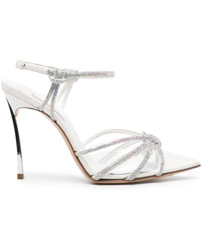 Casadei Blade C+c 100mm Rhinestone-embellished Court Shoes - White