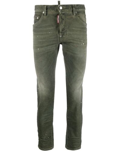DSquared² Paint splatter skinny jeans - Verde