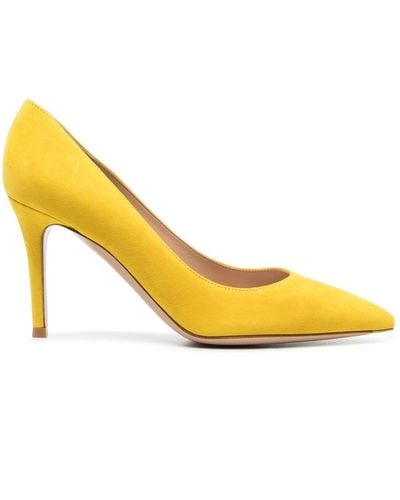Gianvito Rossi Gianvito 85mm Suede Court Shoes - Yellow