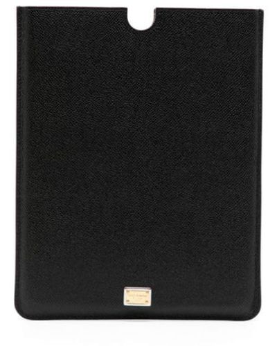 Dolce & Gabbana Logo-plaque Leather Tablet Case - Black