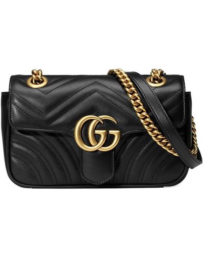 Gucci GG Marmont Matelassé Mini-tas - Zwart
