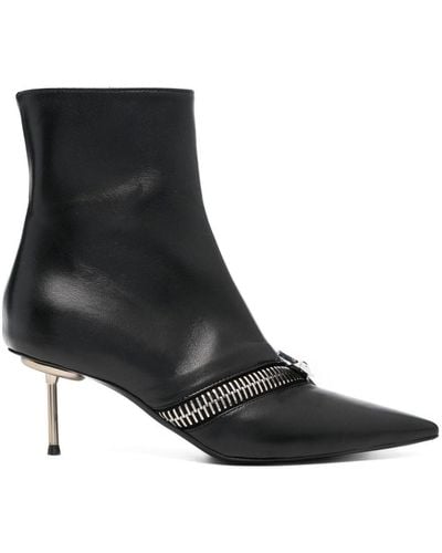 Coperni Zip-detail Leather Ankle Boots - Black