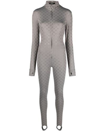 MISBHV Monogram Zip-up Jumpsuit - Grey