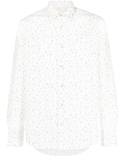 Paul Smith Abstract-pattern Long-sleeve Shirt - White