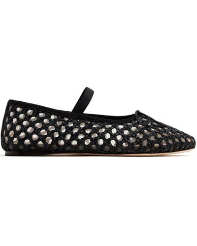 Loeffler Randall Leonie Crochet Ballerina Shoes - Black