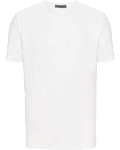 Corneliani T-Shirt mit Logo-Stickerei - Weiß