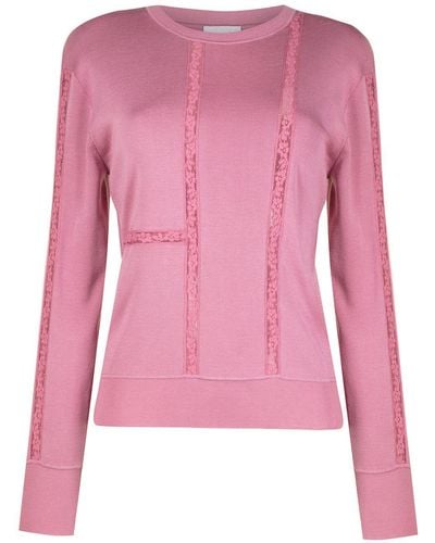Chloé Lace-insert Sweater - Pink