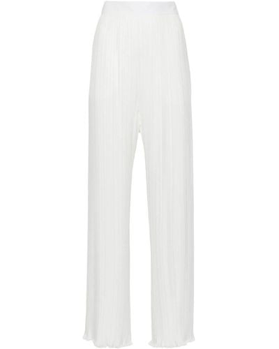 Lanvin Pantalon droit à design plissé - Blanc