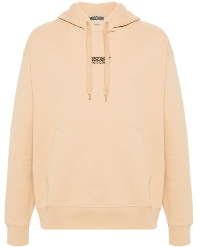 Moschino Logo-embroidered Hoodie - Natural