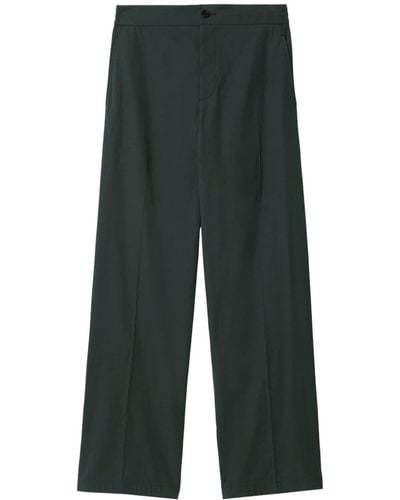 Burberry Pressed-crease Cotton Trousers - Green