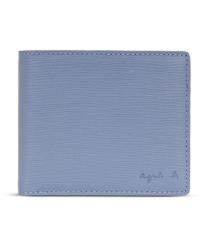 agnès b. Logo-debossed Folded Wallet - Blue