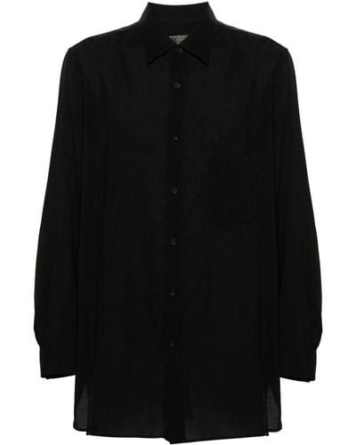 Y's Yohji Yamamoto Camisa con bolsillo de parche - Negro