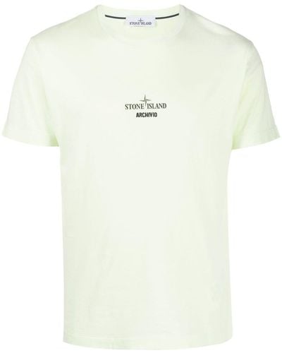 Stone Island T-Shirt mit grafischem Print - Weiß