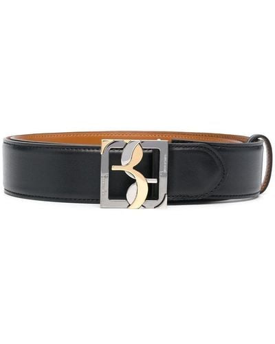 Billionaire Logo-buckle Leather Belt - Blue