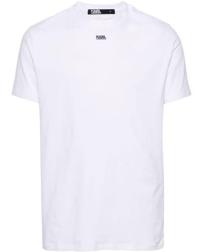 Karl Lagerfeld Camiseta con franja del logo - Blanco