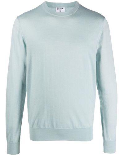 Filippa K Pull en laine mérinos à col rond - Bleu