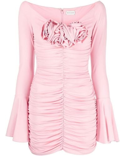 Magda Butrym Rucheerde Jersey Mini Dress - Roze