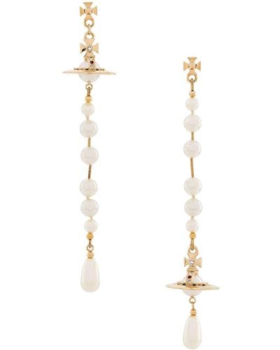 Vivienne Westwood Boucles d'oreilles pendantes Orb - Blanc