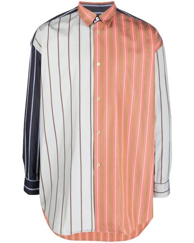 Paul Smith Camisa a rayas con diseño colour block - Marrón