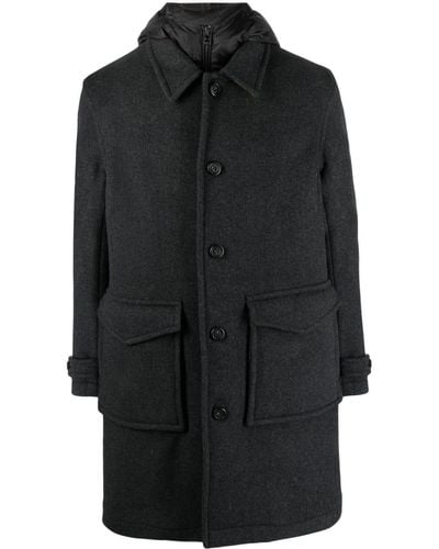 Woolrich Manteau en laine mélangée à boutonnière - Noir