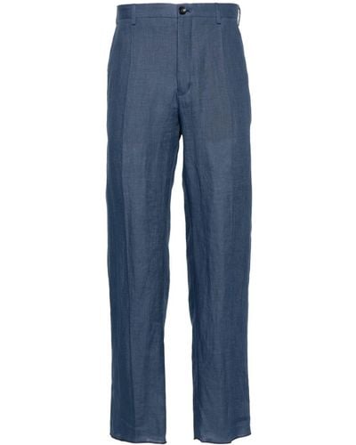 Incotex Mid-rise Tapered Trousers - Blue