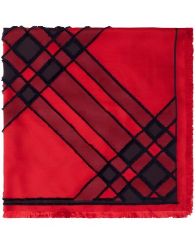 Burberry Check silk blend scarf - Rot