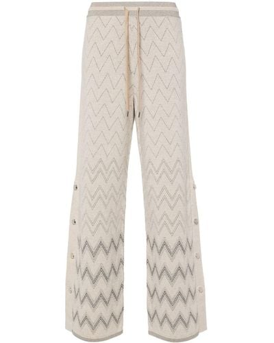Missoni Straight-leg Knitted Trousers - White