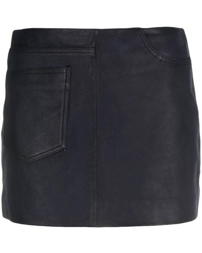 Manokhi Lola Biker Leather Miniskirt - Black