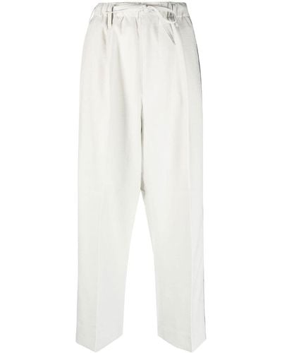 Y-3 Side-stripe Cotton Pants - White