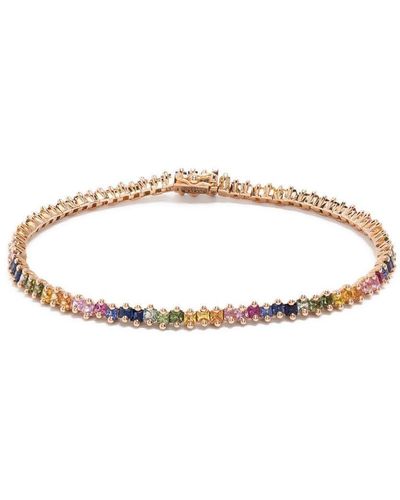 Suzanne Kalan 18kt Rose Gold Rainbow Sapphire Tennis Bracelet - Multicolour