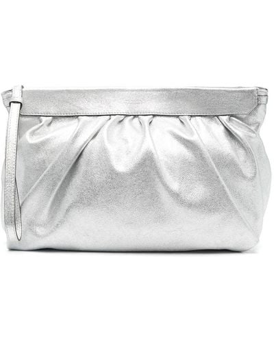 Isabel Marant Clutch con ruches in pelle - Bianco