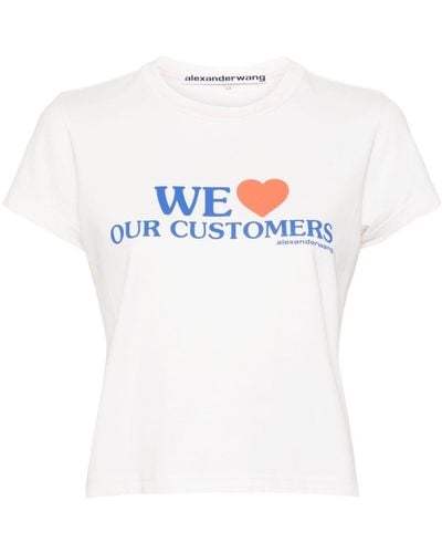 Alexander Wang Camiseta con estampado We Love Our Customers - Blanco