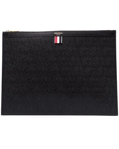 Thom Browne Rwb Stripe Laptop Bag - Black