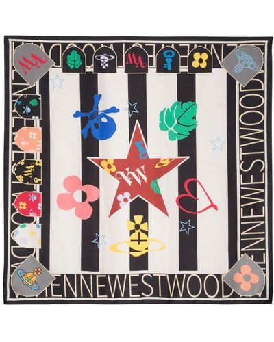 Vivienne Westwood Football シルクスカーフ - ブラック