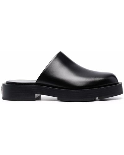Givenchy Logo Plaque Block-heel Mules - Black