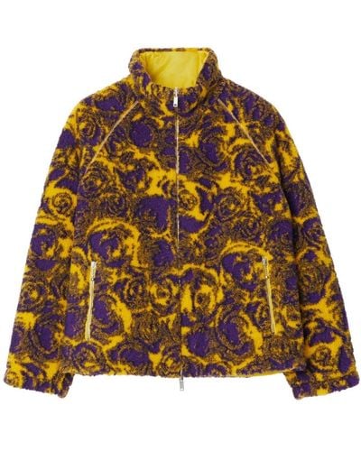 Burberry Rose-print Reversible Fleece Jacket - Yellow