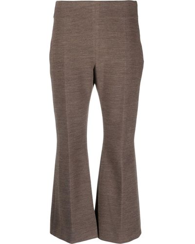 Jil Sander Flared Cropped Trousers - Brown