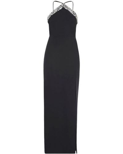 Monique Lhuillier Crystal-embellished Halterneck Dress - Black