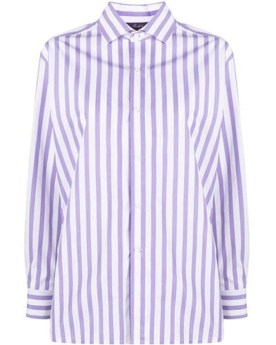 Ralph Lauren Collection Camisa con motivo de rayas - Morado