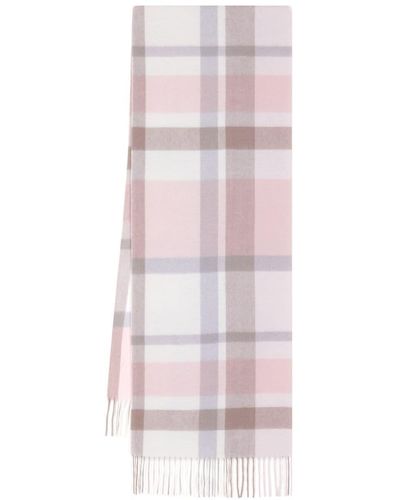 N.Peal Cashmere Plaid Cashmere Scarf - Pink