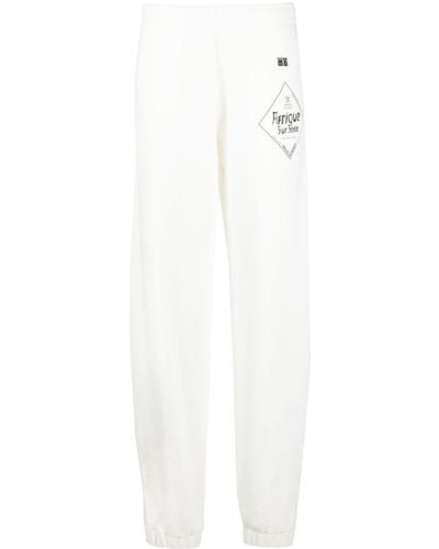 Wales Bonner Pantalones de chándal con logo - Blanco