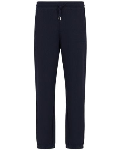 Armani Exchange Logo-embroidery Cotton Track Trousers - Blue