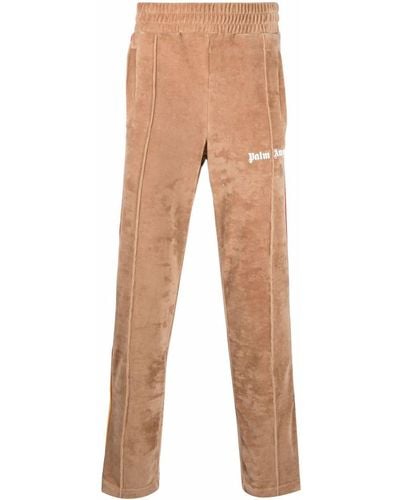 Palm Angels Side Stripe Embroidered-logo Track Pants - Brown