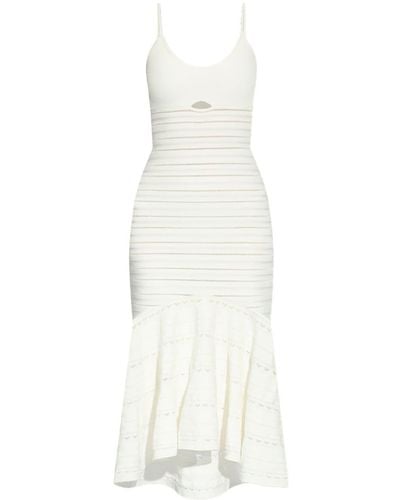 Victoria Beckham Cut-out Pointelle-knit Midi Dress - White