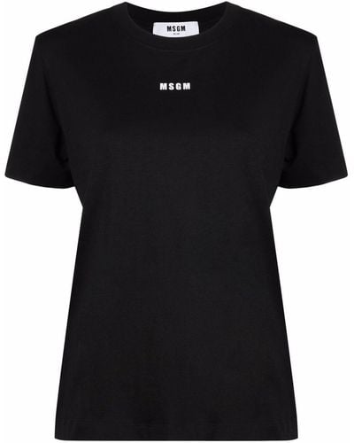 MSGM Camiseta con logo estampado - Negro