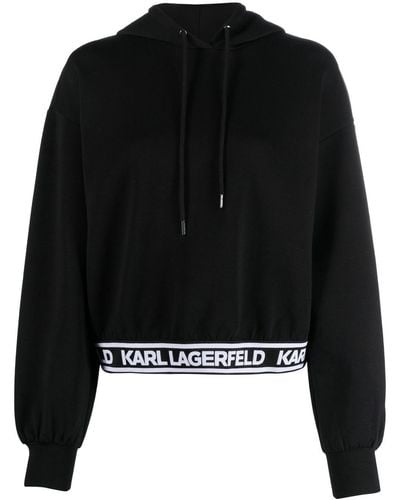 Karl Lagerfeld ロゴ パーカー - ブラック