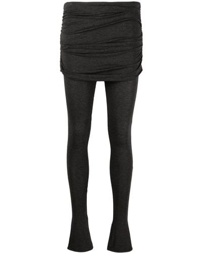 Blumarine Pantalones pitillo con capa de falda - Negro