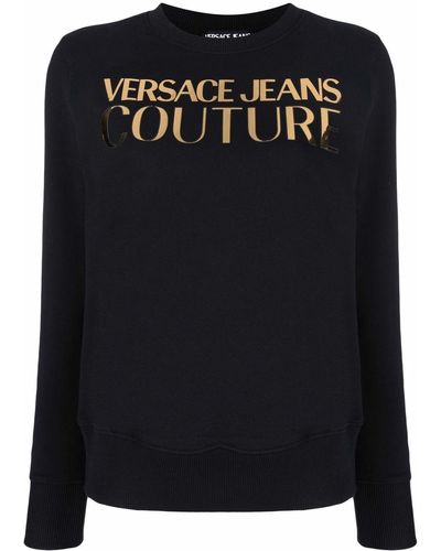 Versace Jeans Couture Felpa girocollo con logo - Nero