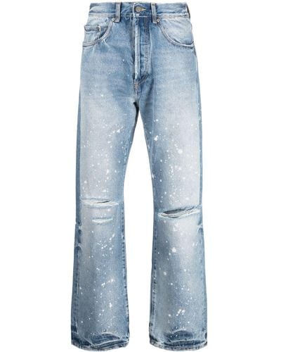 Palm Angels Jeans dritti effetto vernice - Blu