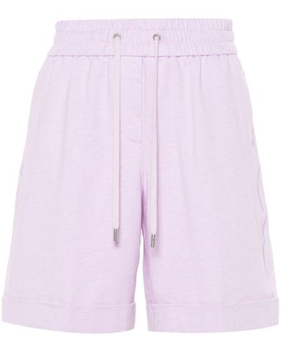 Peserico Bead-embellished Mélange Shorts - Purple